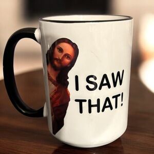 I say that Jesus. White and Black Ceramic mug